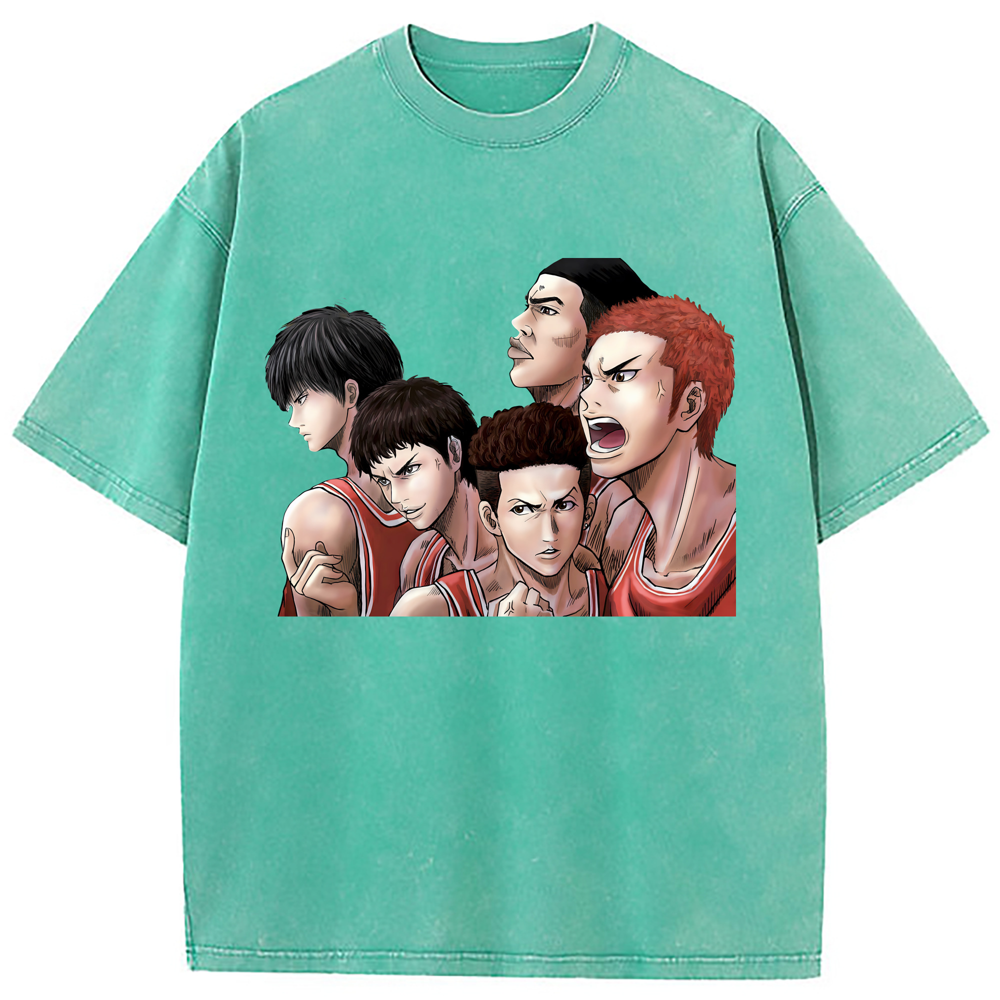 （画像用） SLAM DUNK／スラムダンク 綿100% ヴィンテージ風 半袖Tシャツ（フロントプリント）